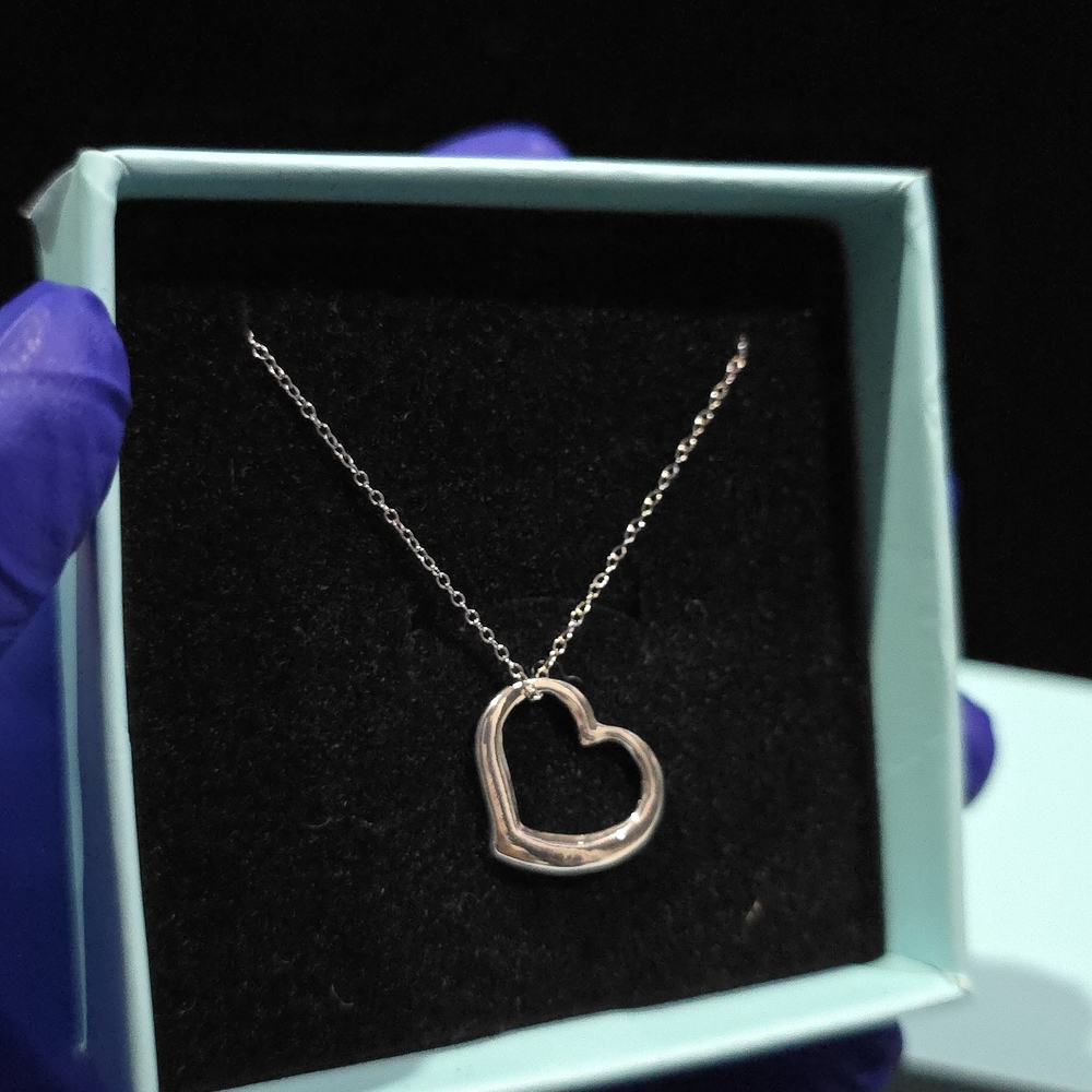 Italian 925 Sterling Silver Chain with Heart Charm Pendant